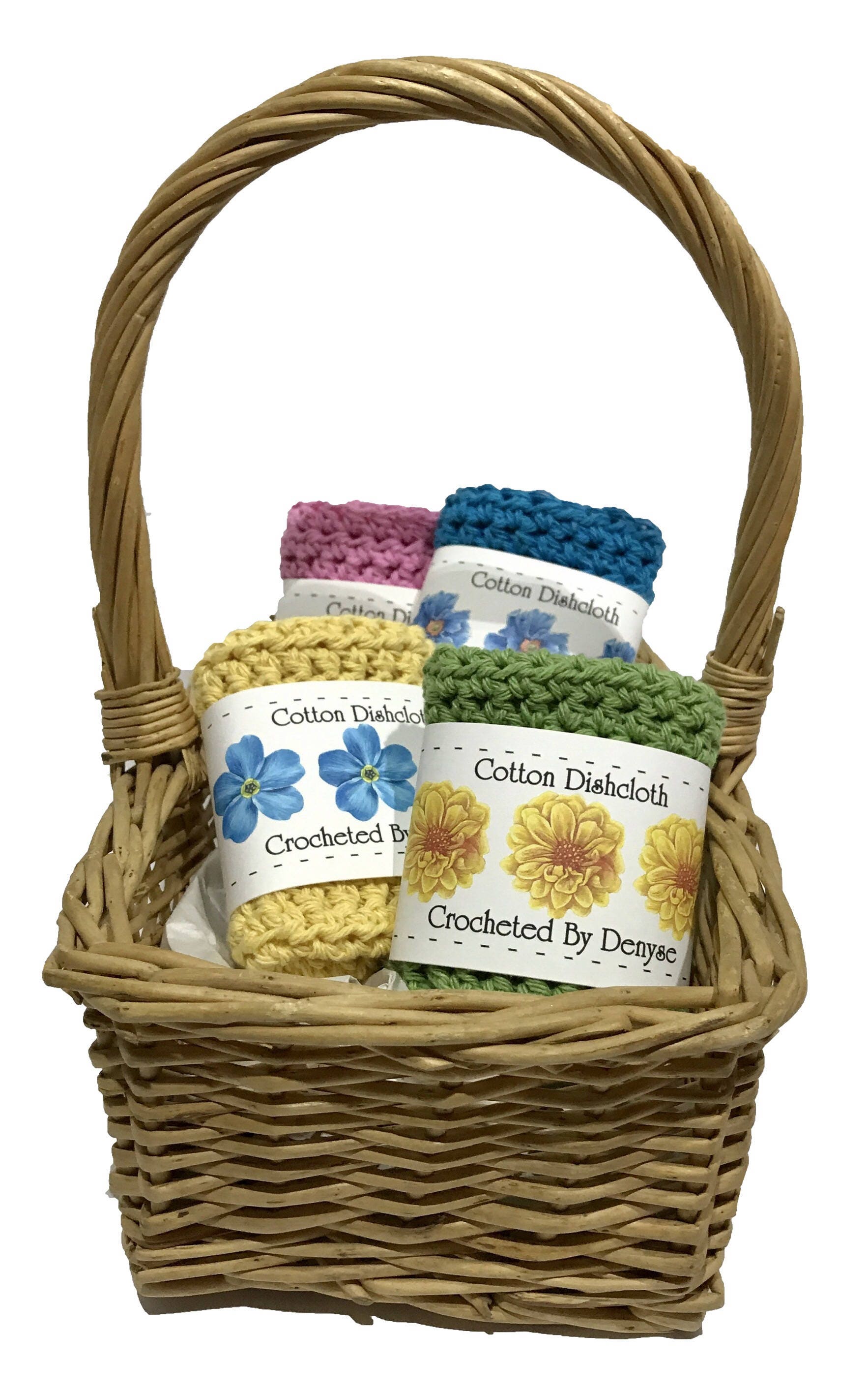 Buds in a Row Crochet Dishcloth Labels Packaging Tags Etsy