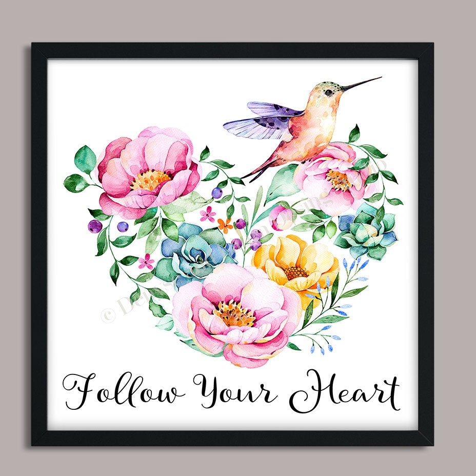 Follow Your Heart Printable Wall Art Wall Decor Home Decor - Etsy