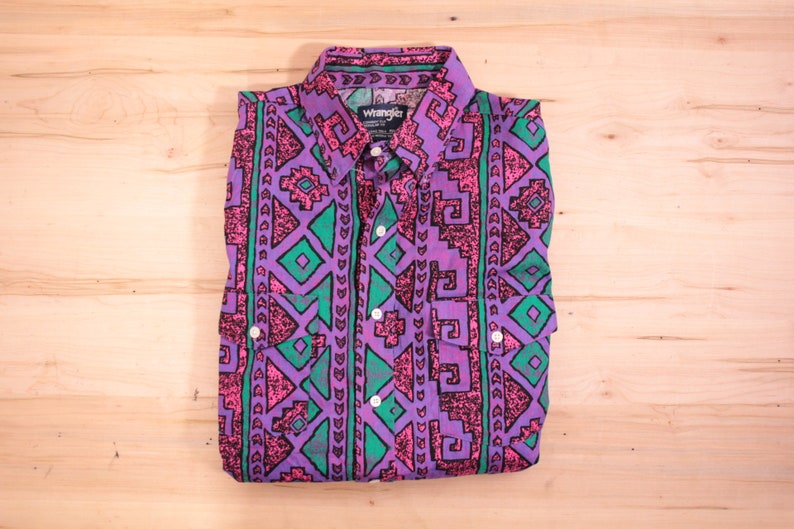 Wrangler button down Aztec print shirt