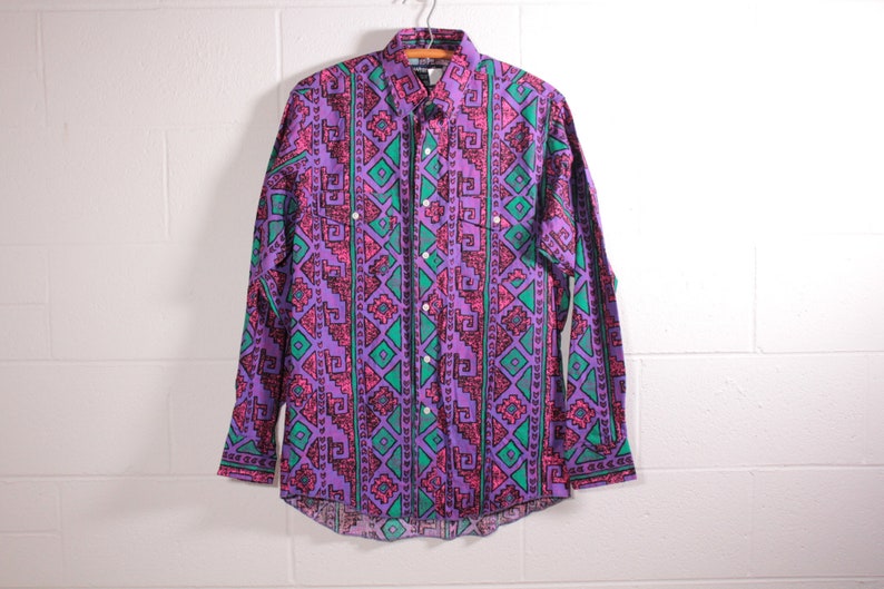 Wrangler button down Aztec print shirt