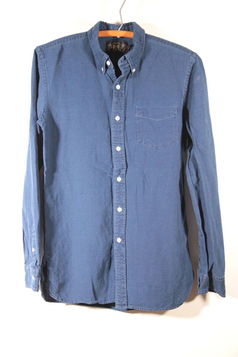 Double RL button front long sleeve shirt