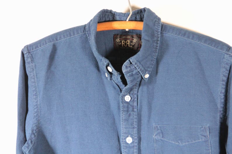 Double RL button front long sleeve shirt