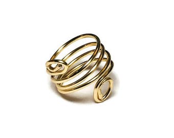 Top-Bottom Curl Ring, Wire Wrapped Ring, Ring Jewellery, Ring for women, Size 5 1/2 Ring, Handmade Jewelry, Boho Rings, Rings for her, Gifts