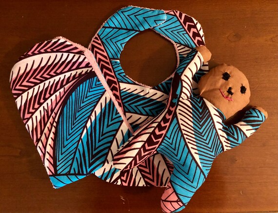 Baby Blanket, Shawl, Burp Cloth, Bib, Rag doll, Ankara, Baby Shower Gift, Soft Rattle Toy, African Print, Unique, Afrocentric, Blue, Pink