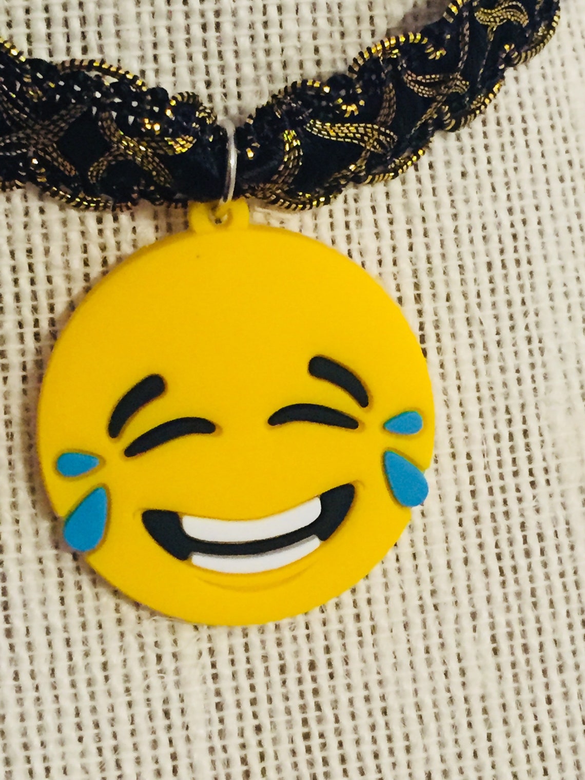 Emoji Choker Necklace Unique Handmade Necklace Emoji Charm Etsy