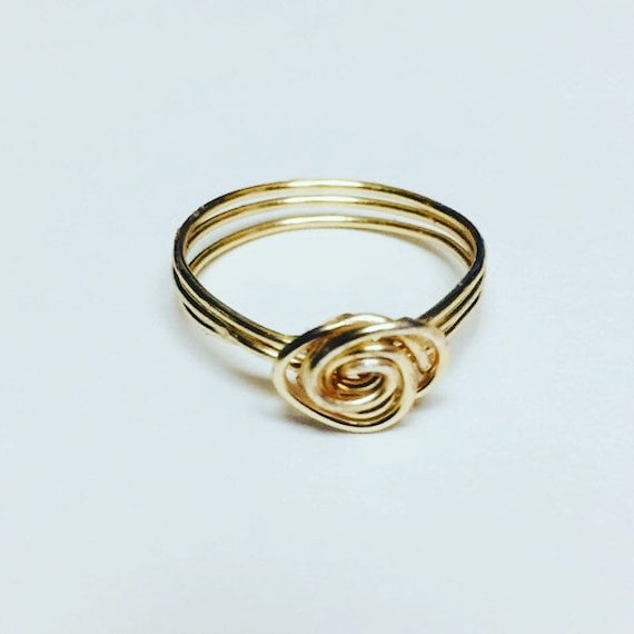 Spiral Gold colored Wire Wrapped Ring, Jewellery, Wire Ring, Handmade Jewelry, Boho Rings, Rings for her, Unique Ring, Gift for mom