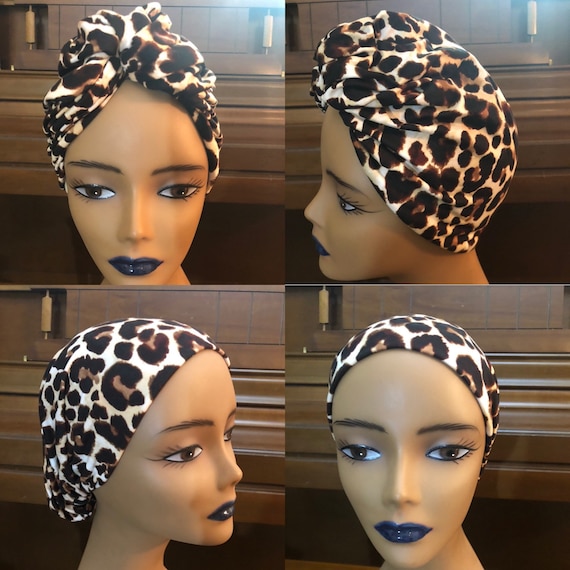 Pre-tied Bun Headwrap; Adjustable Turban Headtie; Slip-on Scarf; Gift for her; Premade Headcovering; Seamless Hair Accessories; Chemo Cap