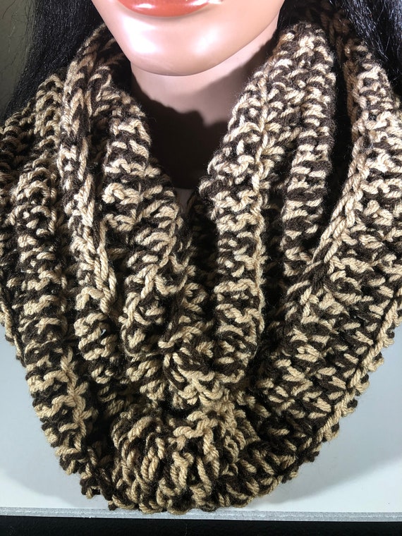 Crochet Infinity Scarf, Handmade, Cowl, Neck warmer, Circle shawl, long scarf, Gift for Mom, Gift for her