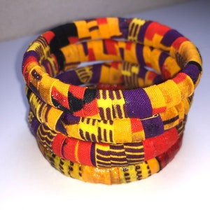 Ankara Fabric Bangles, Multicolored Bangles Bracelets, Handmade Fabric Jewelry, Unique Colorful Accessories, Afrocentric Jewelry, Gift Ideas
