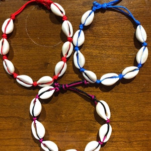 Cowry shell Bracelet; Cowries; Puka Shells; Cowrie Rope Bangle; Adjustable Bracelets; Seashells; Jewelry; His and Hers; Friendship Bracelets