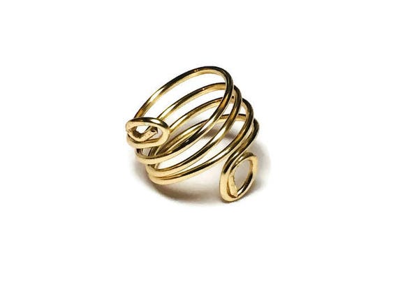 Top-Bottom Curl Ring, Wire Wrapped Ring, Ring Jewellery, Ring for women, Size 5 1/2 Ring, Handmade Jewelry, Boho Rings, Rings for her, Gifts