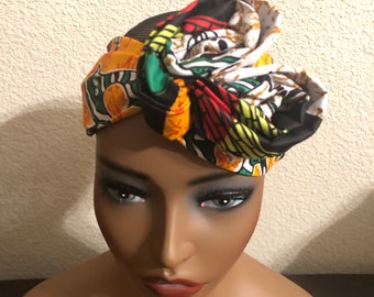 Ankara Wire Headband,African Fabric Hairband, Adjustable Headwrap, Rockabilly Style, Dolly Style Headband, Boho Headband, Hair Accessory