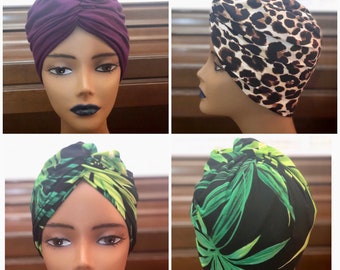 Satin lined Turban Cap, Headwrap, Slip-on Scarf; pre-tied ; Gift for her; Premade Headcovering; Hair Accessories; Conditioning Cap