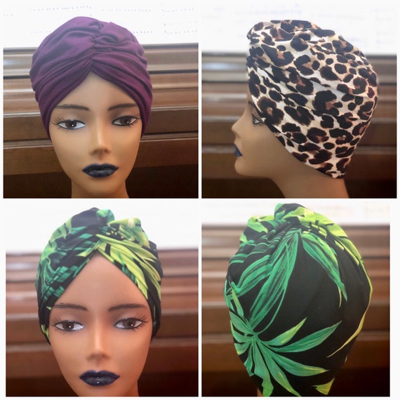 Satin lined Turban Cap, Headwrap, Slip-on Scarf; pre-tied ; Gift for her; Premade Headcovering; Hair Accessories; Conditioning Cap