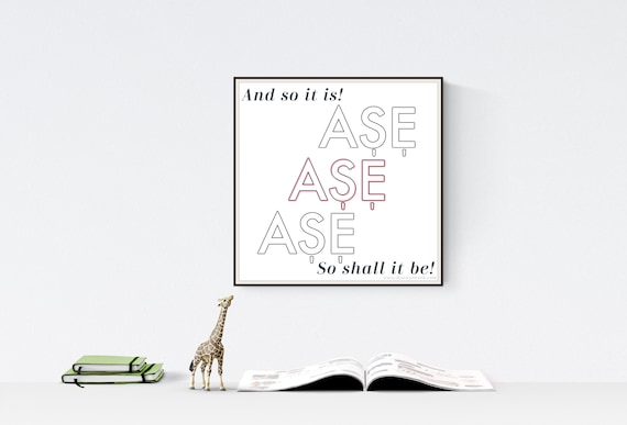 Ase Digital Download, Yoruba word art, And so it is, wish, So shall it be, Prayer, Affirmation, Amen, African language Digital Print