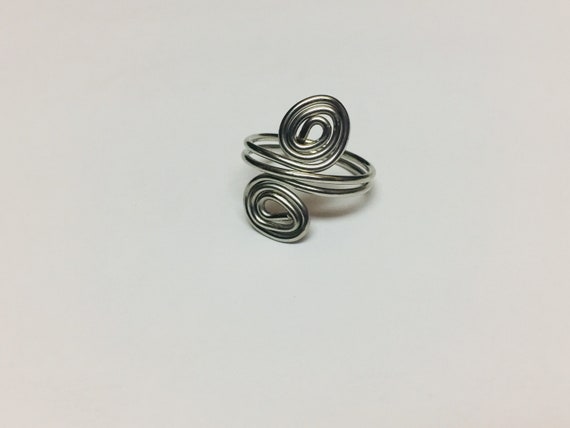 Silver Swirl Ring, Wire Wrapped Ring, Ring Jewellery, Ring for women, Swirly Ring, Handmade Jewelry, Boho Rings, Rings for he, Gift for mom