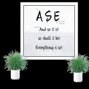 Ase- Digital Download, Yoruba word art, Prayer, wish, African language, Afrocentric