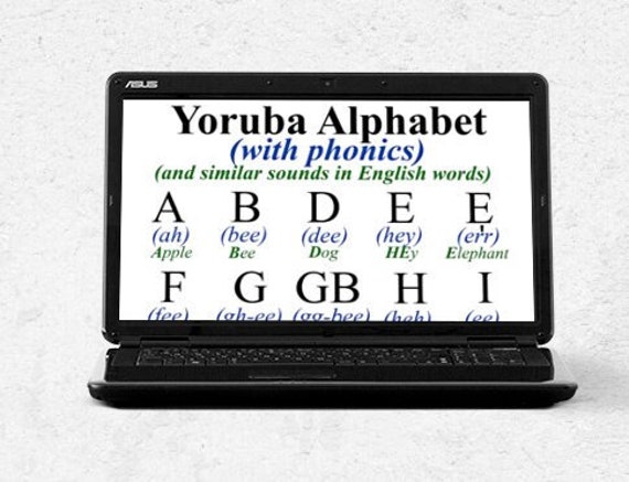Yoruba Alphabet with Phonics, Letter, Language, Words, African Language, Nigerian, Digital Download, Art