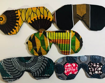 Sleep Mask and Satin Bonnet Set; Ankara and Satin Night Mask and Cap; Relaxation Gift Set, Natural Hair Conditioning Cap, African Fabric