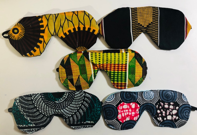 Sleep Mask and Satin Set Ankara and Satin Night Mask and Cap