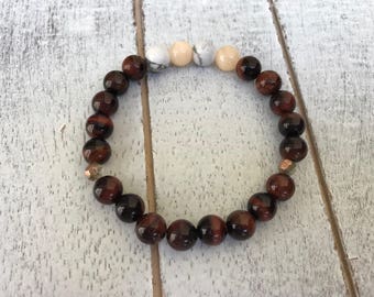 Tiger Eye Bracelet/Beaded Bracelet/Stacking Bracelet/Womens/Mens Bracelets/Yoga Jewelry/Gemstone Bracelets/Gift/Mala/Boho Jewelry/
