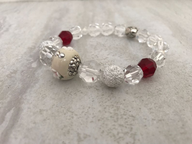 Essential Oil Diffuser Bracelet, Crystal Bracelet, Beaded Bracelet