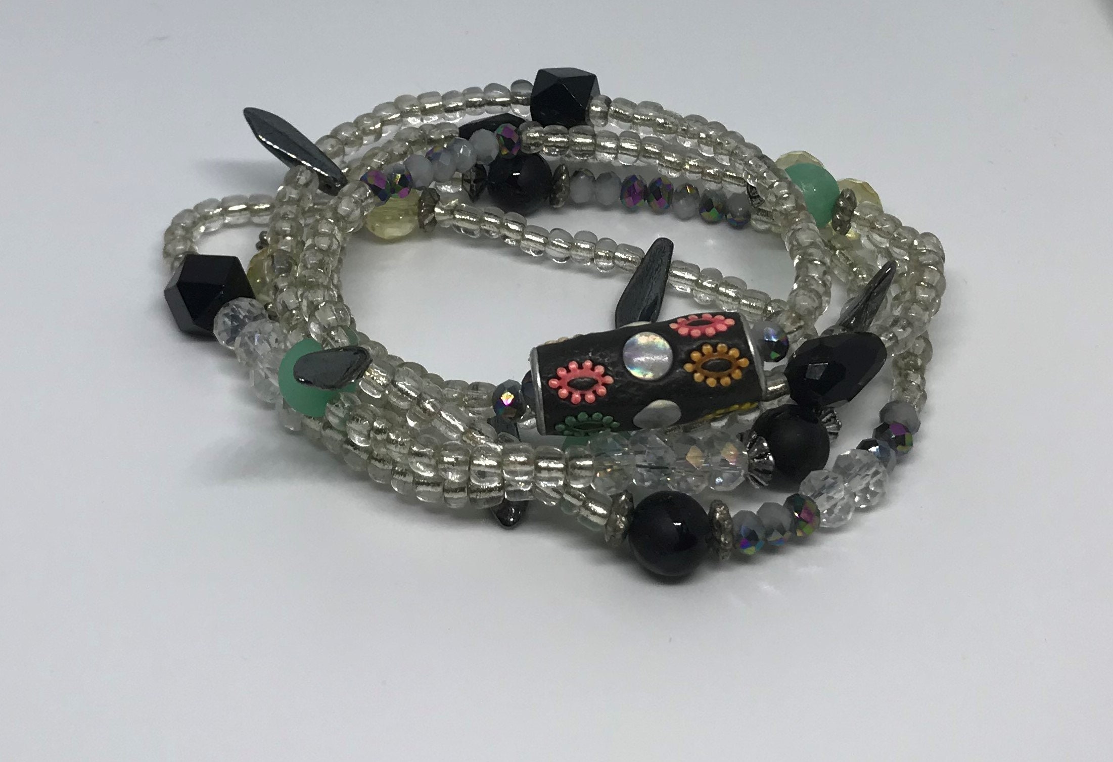 JOYA GIFT Adjustable Wrap Bracelet - Bohemian Braided String With Beads For Women & Girls