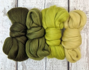 OLIVE -  Merino Wool Top Set - 4 x 25g(0.8oz)