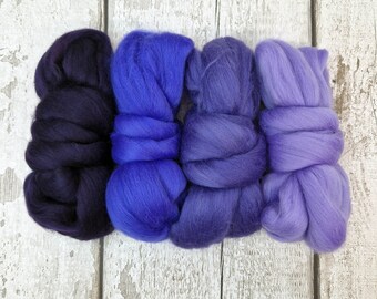 PURPLE - Merino Wool Top Set - 4 x 25g(0.8oz)