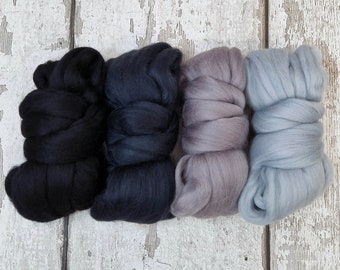 BLACK -  Merino Wool Top Set - 4 x 25g(0.8oz)