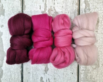 DEEP PINK - Merino Wool Top Set - 4 x 25g(0.8oz)