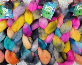 Hand dyed Punta Arenas fibre for spinning 100g (3.5oz) - CMY Not