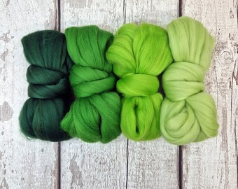 GREEN -  Merino Wool Top Set - 4 x 25g(0.8oz)