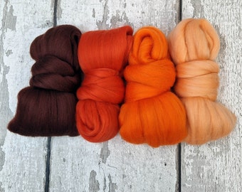 Orange -  Merino Wool Top Set - 4 x 25g(0.8oz)