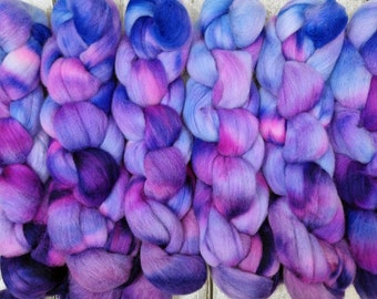 Hand dyed Punta Arenas fibre for spinning 100g (3.5oz) - TWILIGHT