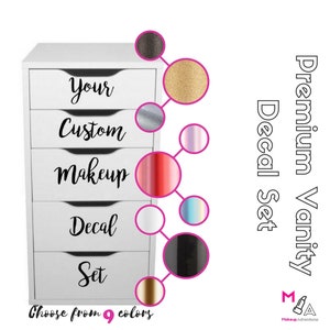 CUSTOM VANITY DECALS: Choose Your Custom Makeup Vanity Decals (Organizer not included)