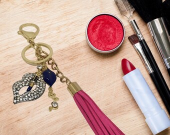 PURSE CHARM/KEYCHAIN: Sweet Lips Purse Charm Keychain Makeup Addict