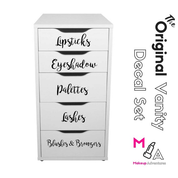 Original Vanity Decals 10 Makeup Vanity Decals Organizer Etsy