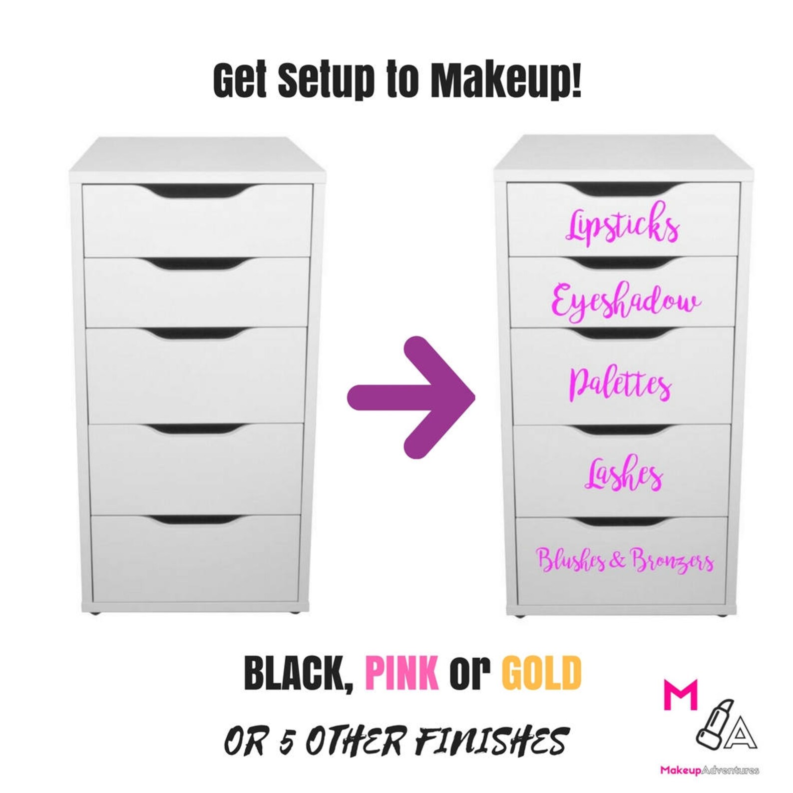 CUSTOM VANITY DECALS: Choose Your Custom Makeup Vanity Decals | Etsy UK
