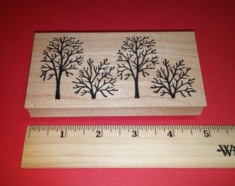 2009 Northwoods Rubber Stamp - Four Trees