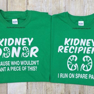SET NIERdonor-SHIRT /Niertransplantatieshirt/Nierdonatieshirt/bewustzijn orgaandonor/T-shirt orgaandonor/cadeau orgaandonor