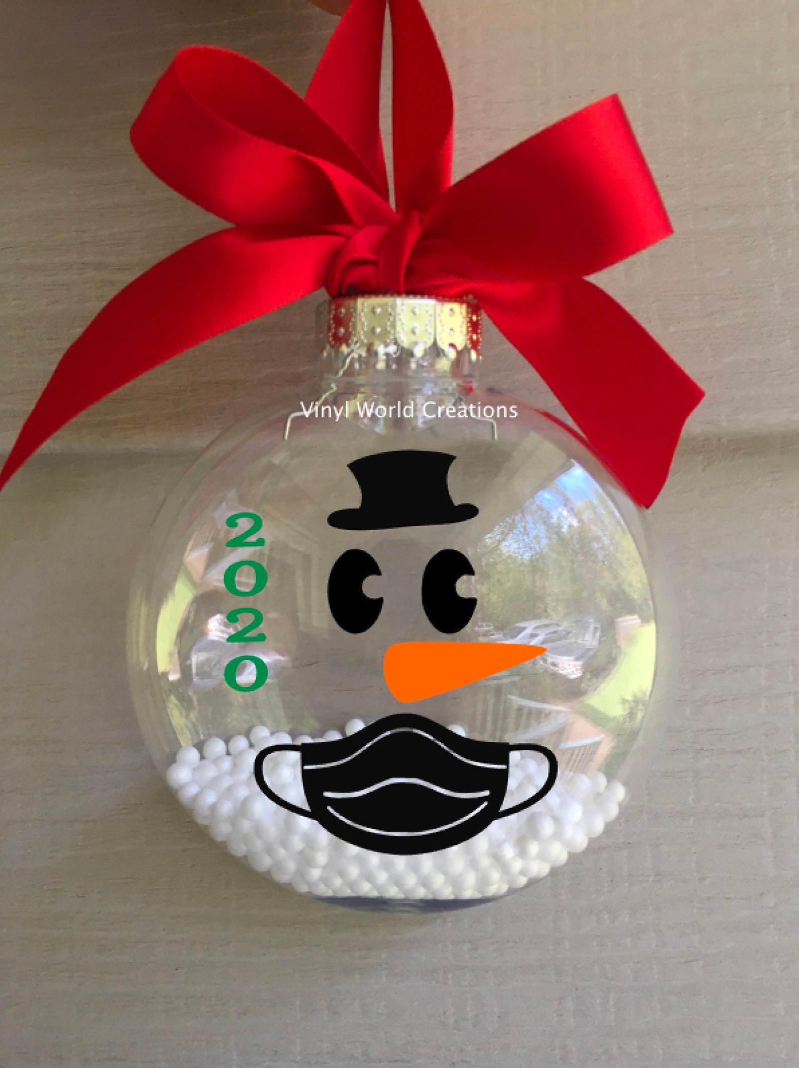 SNOWMAN WITH MASK Christmas Ornament/ Snowman With Mask Xmass Ornament