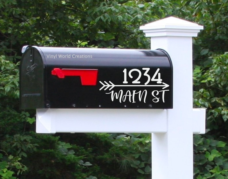 MAILBOX DECAL With Arrow/ Mail Box Address Decal/ Personalized Etsy