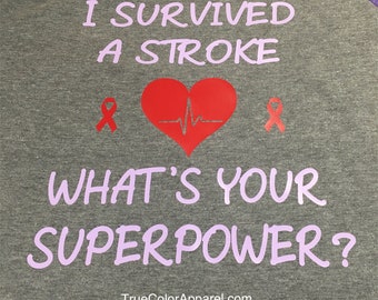 Stroke Survivor Shirt/ Stroke Awareness shirt/ Stroke Support Tee/ Red Ribbon Shirt/ Gift for Stroke survivor/ Stroke warrior shirt