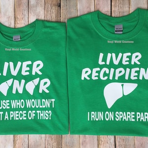 肝臓ドナーシャツセット /肝臓移植シャツ/肝臓提供シャツ/臓器提供啓発/臓器提供Tシャツ/臓器提供ギフト