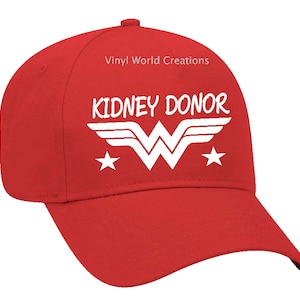 Kidney Donor Hat/ Organ Donor Hat/ Live Donor Awareness Hat/ Kidney Donor Baseball Hat/ Organ Donor Gift/ Organ Recipient Gift