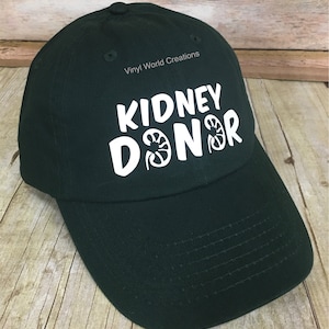 Kidney Donor Hat/ Organ Donor Hat/ Live Donor Awareness Hat/ Kidney Donor Baseball Hat/ Organ Donor Gift/ Organ Recipient Gift