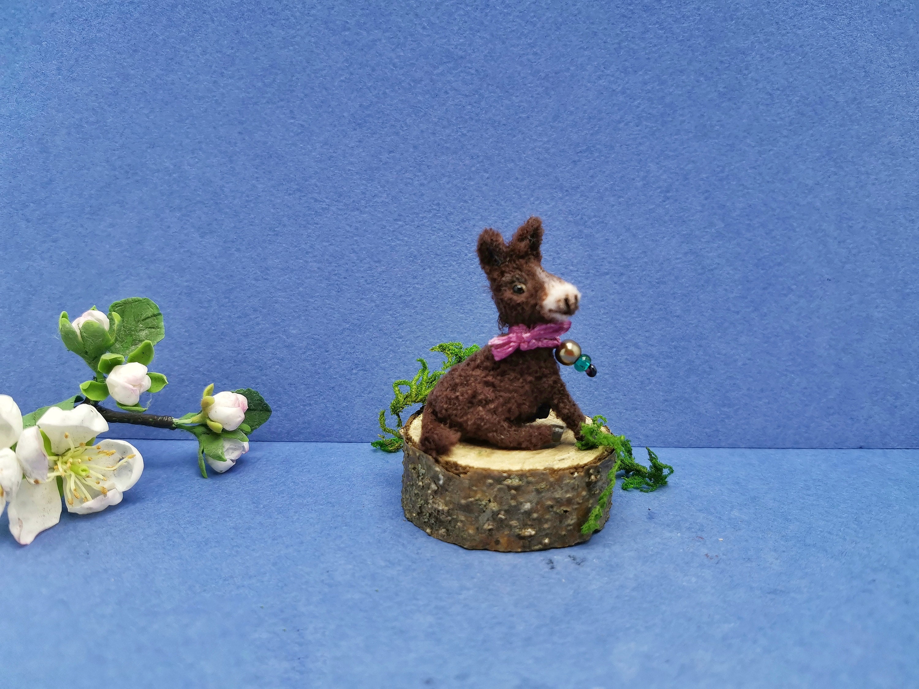 Miniature Donkey 1.96 5 Cm Tiny Donkey Toy Movable Etsy