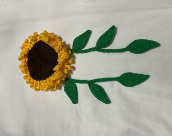 Hand knitted baby sunflower bonnet