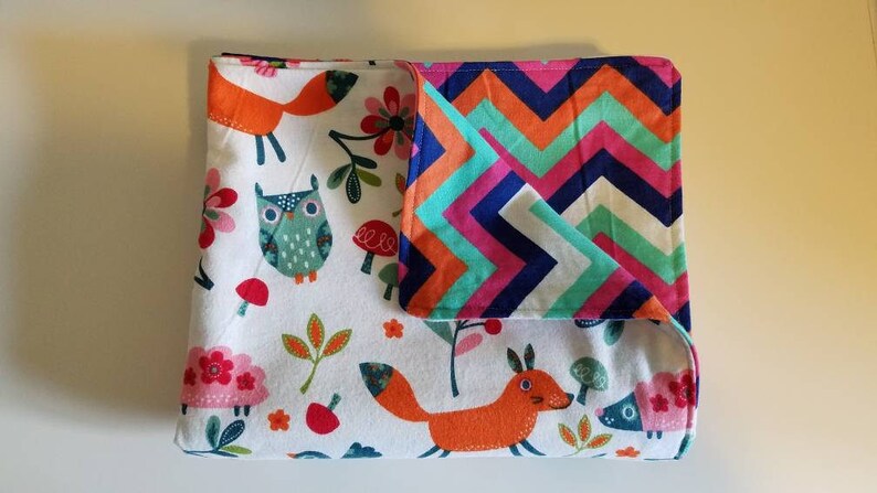 Rainbow BabyToddler Blanket Chevron Baby Shower Gift Animals
